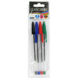 Stylos bille assortis 4 pces Classic *24