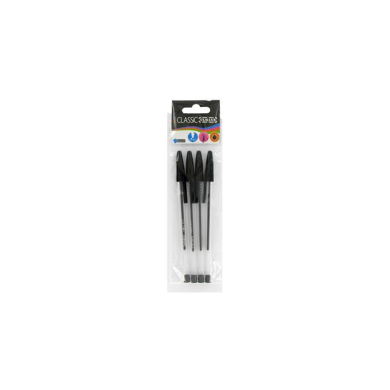 Stylos bille noirs 4 pces Classic *24