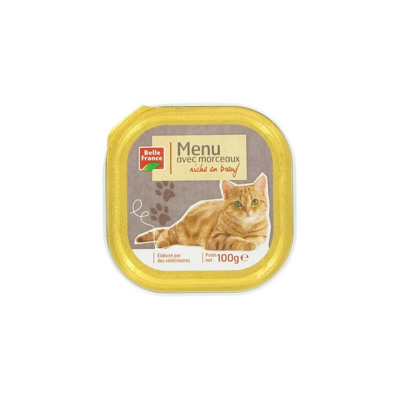 Menu chat boeuf barquette 100 g. BF *16
