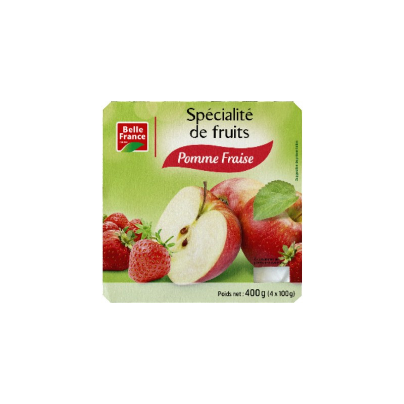 Dessert de fruits pomme-fraise 4 x 100 g. *6