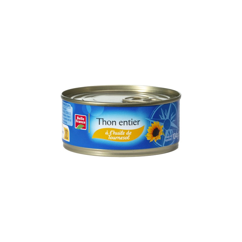 Thon entier à l\'huile de tournesol 160 g. BF *12