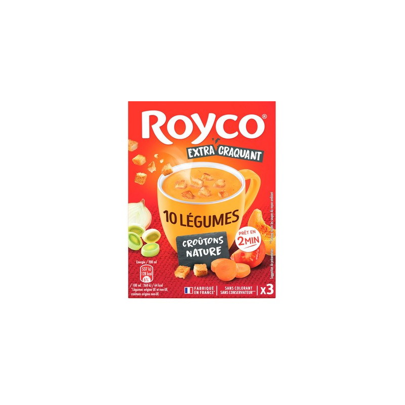 Velouté 10 légumes croûtons 3 x 20 cl. Royco *18