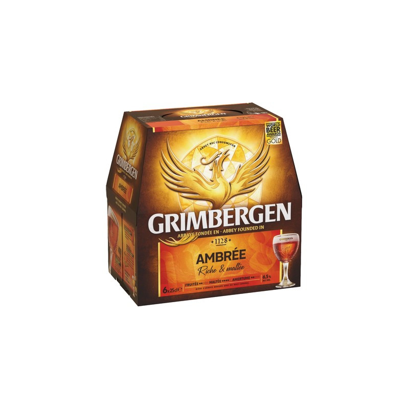 Bière ambrée 6,5° bout. 6 x 25 cl. Grimbergen *1