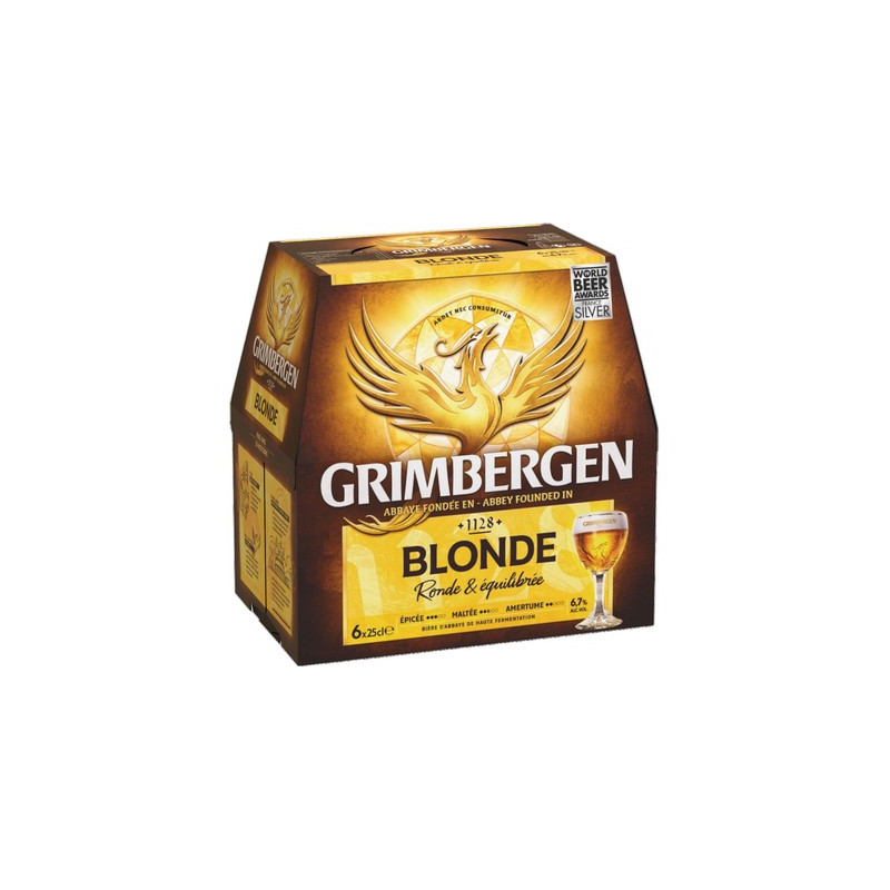 Bière blonde 6,7° bout. 6 x 25 cl. Grimbergen *1