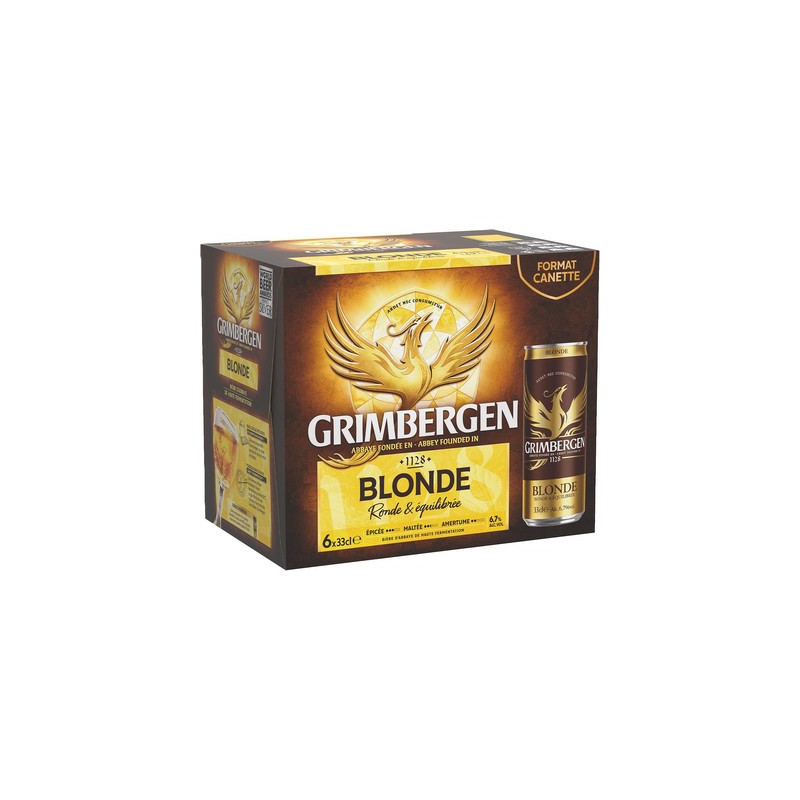 Bière blonde 6,7° can. 6 x 33 cl. Grimbergen *1
