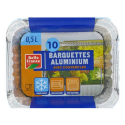 Barquettes aluminium a/couvercle 0,5 lt. *12